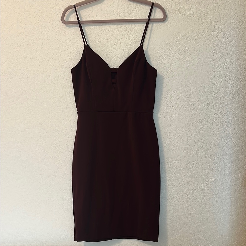 B Darlin Maroon Spaghetti Strap midi Dress 11/12